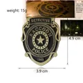 Resident Evil Raccoon City Police Detective metal badge cosplay prop 4.9cm height 15g weight - C870-A