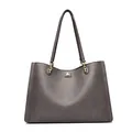 Elegante dunkelgraue Shopper-Tasche aus Leder für Business und Alltag - Grau