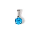 Ronde hanger met helderblauwe steen in roestvrij staal accessoire - Ronde Hemelblauwe Zirconia Hanger (TN22) / Staalkleur