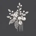 Peigne à cheveux de mariée argenté élégant avec perles blanches et strass en cristal - Peigne Minimaliste Argenté Pour Demoiselle D'honneur Hs-j3261