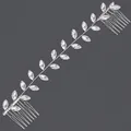 Vigne de cheveux de mariée en cristal argenté avec peignes pour les coiffures de mariage - Peigne Double Polyvalent Orné De Strass Argentés Hs-j6492s