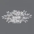 Peigne à cheveux de mariée fait main avec des perles de cristal transparentes - Peigne À Cheveux De Demoiselle D'honneur En Cristal Argenté Hs-j6965s