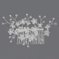 Peigne à cheveux de mariée fait main argenté avec de belles perles en cristal - Peigne À Cheveux En Cristal Argenté Hs-j6953s