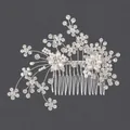 Peigne à cheveux de mariée fait main avec perles et cristaux pour chignons élégants. - Accessoire Pour Cheveux Photo Fille Argentée Hs-j6476