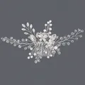 Peigne à cheveux de mariée argenté avec perles, cristaux et papillon - Peigne À Cheveux Pour Anniversaire De Fille Hs-j7275s