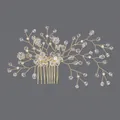 Peigne à cheveux de mariée doré fait main avec fleurs en cristal pour coiffures de mariage. - Peigne À Cheveux Golden Girly Mori Girl Hs-j6922g