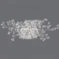 Peigne à cheveux de mariée tissé main avec perles de cristal et fil d'argent pour mariage. - Accessoire Pour Cheveux En Cristal Argenté Hs-j7069s