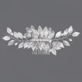 Peigne à cheveux de mariée argenté avec motif de feuilles et perles - Peigne De Luxe Fait Main En Feuille D'argent Hs-j6986s