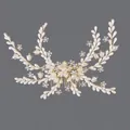Peigne à cheveux de mariée fait main avec perles et strass pour coiffure de mariage. - Coiffe De Luxe Style Forêt Dorée Hs-j6805g