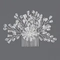 Peigne à cheveux de mariée fait main avec cristaux pour mariages et coiffures de soirée - Peigne À Cheveux Photo En Cristal Argenté Hs-j6962s