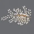 Peigne à cheveux de mariée fait main avec perles blanches élégantes et fils dorés - Brosse À Cheveux Polyvalente À Motif Forêt Hs-j6806g