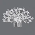 Peigne à cheveux de mariée fait main avec perles de cristal pour mariage - Peigne À Cheveux Princesse Cristal Argenté Hs-j6963s