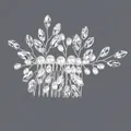Peigne à cheveux de mariage élégant avec perles et strass sur un fond gris neutre - Peigne À Cheveux Silver Pearl Commuter Hs-j7131s