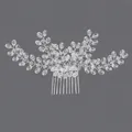Peigne à cheveux de mariée argenté élégant avec perles de cristal faites main. - Peigne À Cheveux Silver Crystal Girl Hs-j6960s
