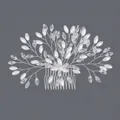 Peigne à cheveux de mariée élégant avec perles et cristaux faits main sur fil argenté - Peigne En Cristal De Perle Argentée Hs-j6968s