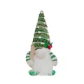 Light-up Christmas gnome plush decoration with green knitted hat and wooden ski accessory - Green Glowing Doll - Ml-l1033a