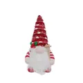 Plush Christmas gnome with red knitted hat and wooden skis - Red Glowing Plush Toy - Ml-l1033b