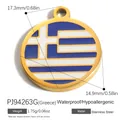 Μενταγιόν με τη σημαία της Ελλάδας από επιχρυσωμένο ατσάλι 18k, αδιάβροχο και υποαλλεργικό - PJ94263G(Greece)