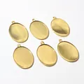 Set van zes gouden ovale metalen hangertrays voor het maken van doe-het-zelf sieraden. - 13x18mm / Goud