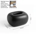 Boîte à mouchoirs moderne en céramique noir mat avec design galet pour la maison - Boîte À Mouchoirs En Céramique Noire Mate 10-5