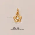 Dainty gold plated flower shaped pendant charm with a sparkling center stone - Flower Pendant Only (Without Chain) (34)