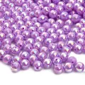 Perle di acrilico cangiante AB viola per creazione gioielli DIY - Viola / Diametro 6mm Foro Circa 2mm 100 Pezzi/Confezione