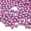 Perle finte in acrilico viola con rivestimento AB per la creazione di gioielli fai da te - Viola scuro / Diametro 6mm Foro Circa 2mm 100 Pezzi/Confezione