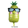 Ballon en aluminium en forme d'ananas avec visage souriant et lunettes de soleil 71x45cm - Ananas À Œil