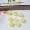 Close-up of cute hand-painted lemon fruit beads for DIY jewelry making - Lemon Style / 16mm (Hole approx 2.5mm)