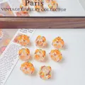 Hand-painted pumpkin shaped acrylic beads for DIY phone charm and jewelry making - Persimmon Style / 16mm (Hole approx 2.5mm)