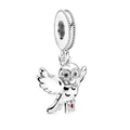 Harry Potter Hedwig owl charm with letter in sterling silver finish for DIY bracelets - H4 / Standard Spec