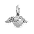 Detailed sterling silver Golden Snitch winged ball pendant charm for DIY jewelry bracelets - H17 / Standard Spec