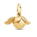 Golden winged snitch charm pendant for DIY bracelet with a polished gold finish - H18 / Standard Spec