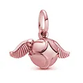 Elegant rose gold winged ball snitch charm for DIY jewelry and charm bracelets - H19 / Standard Spec