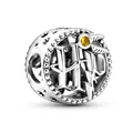 Harry Potter series silver charm with HP initials and golden snitch for DIY bracelet - H3 / Standard Spec