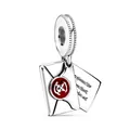 Elegant silver Harry Potter letter charm with a red wax seal for DIY charm bracelets - H5 / Standard Spec