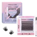 Professional DIY cluster eyelash extension kit with 120 lashes and glue bond seal - Diy-tzyw-057 [pink Four-piece Set]