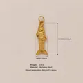Gold-toned sardine fish pendant made of durable stainless steel for DIY jewelry design - No.16 Open Mouth Fish