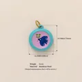 Stainless steel bird and clover charm pendant accessory with a gold colored bail - Pink Purple Swallow Pendant 19