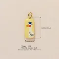 Stainless steel yellow goose charm pendant with 18k gold plating and blue hat art - Square Duck With Hat