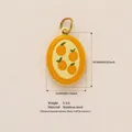 Oval orange fruit pattern charm in gold plated stainless steel with dimensions - Oval Orange