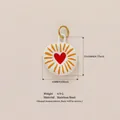 Round stainless steel pendant with heart and sunburst design for DIY jewelry making - Radiant Heart Only