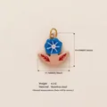 Artistic blue and pink floral stainless steel pendant DIY accessory for jewelry making - Heart Pendant