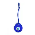 Traditional blue glass Evil Eye pendant with matching cord for protection and good luck - BE197BU01