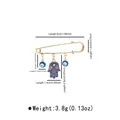 Dimensions of Hamsa hand and evil eye safety pin brooch, 3.8g gold-plated jewelry - X0394