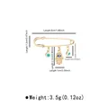 Detailed dimensions and weight of the evil eye and Hamsa hand safety pin brooch. - X0395