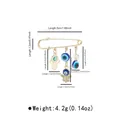 Detailed dimensions of the gold-tone evil eye and hamsa hand safety pin brooch - X0398