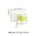 Detailed dimension diagram for decorative heart and flower charm safety pin brooch - X0400 Big Heart
