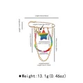 Colorful rainbow star charm brooch with beads and gold chain details - X0414 Five-pointed Star