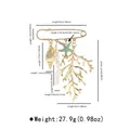 Gold ocean series safety pin brooch with coral and starfish charms including weight info - X0405 Coral